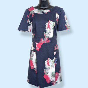 French Connection Navy Floral Cut Out Dress